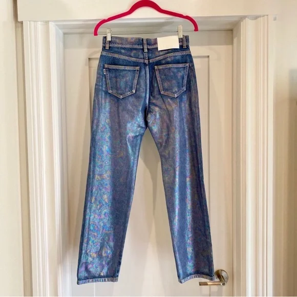 MSGM Blue Straight Leg High-Waisted Jeans - Picture 3 of 9